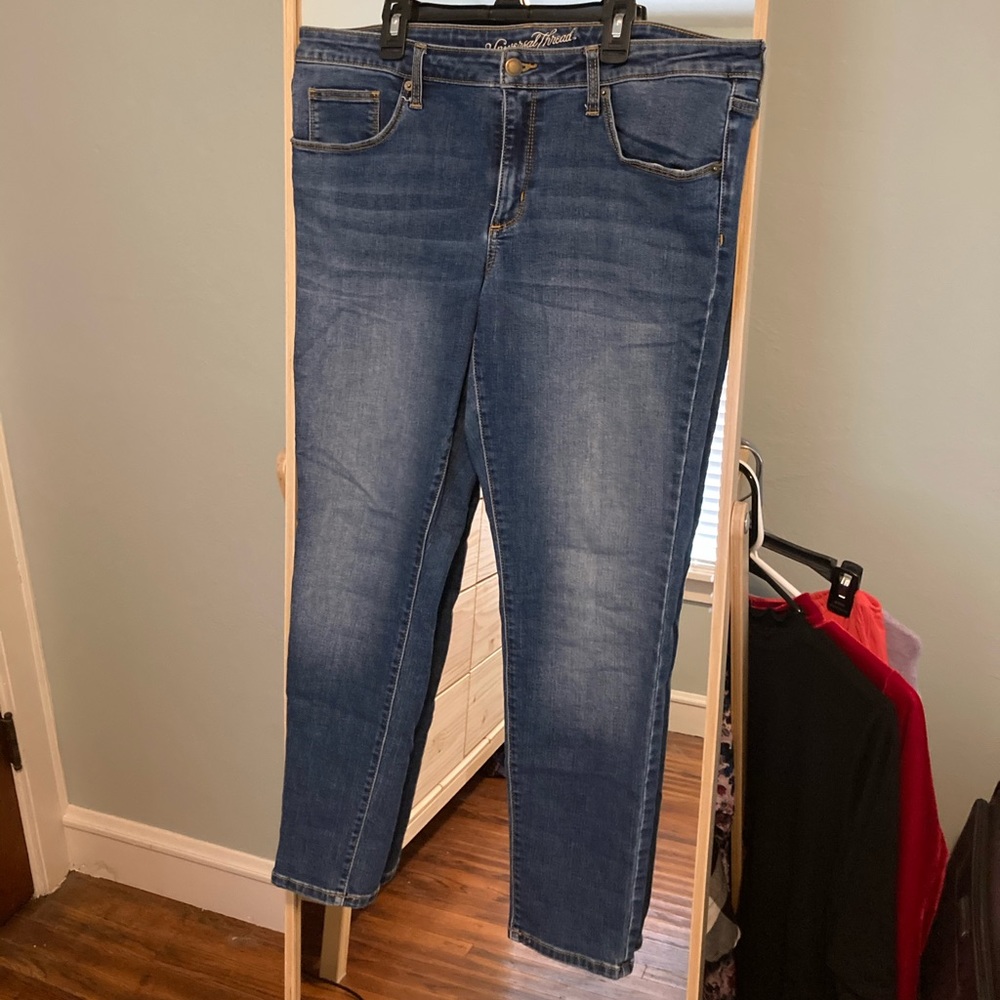 Mid Rise Plus Size Medium Dark Wash Skinny Jeans